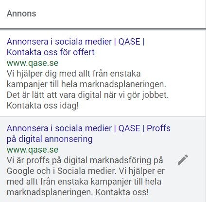 Annonsera i socialamedier annonser SEM exempel