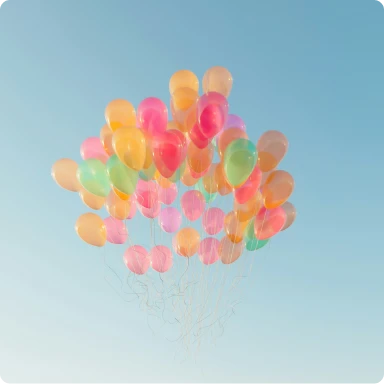 Colorful balloons floating in the sky